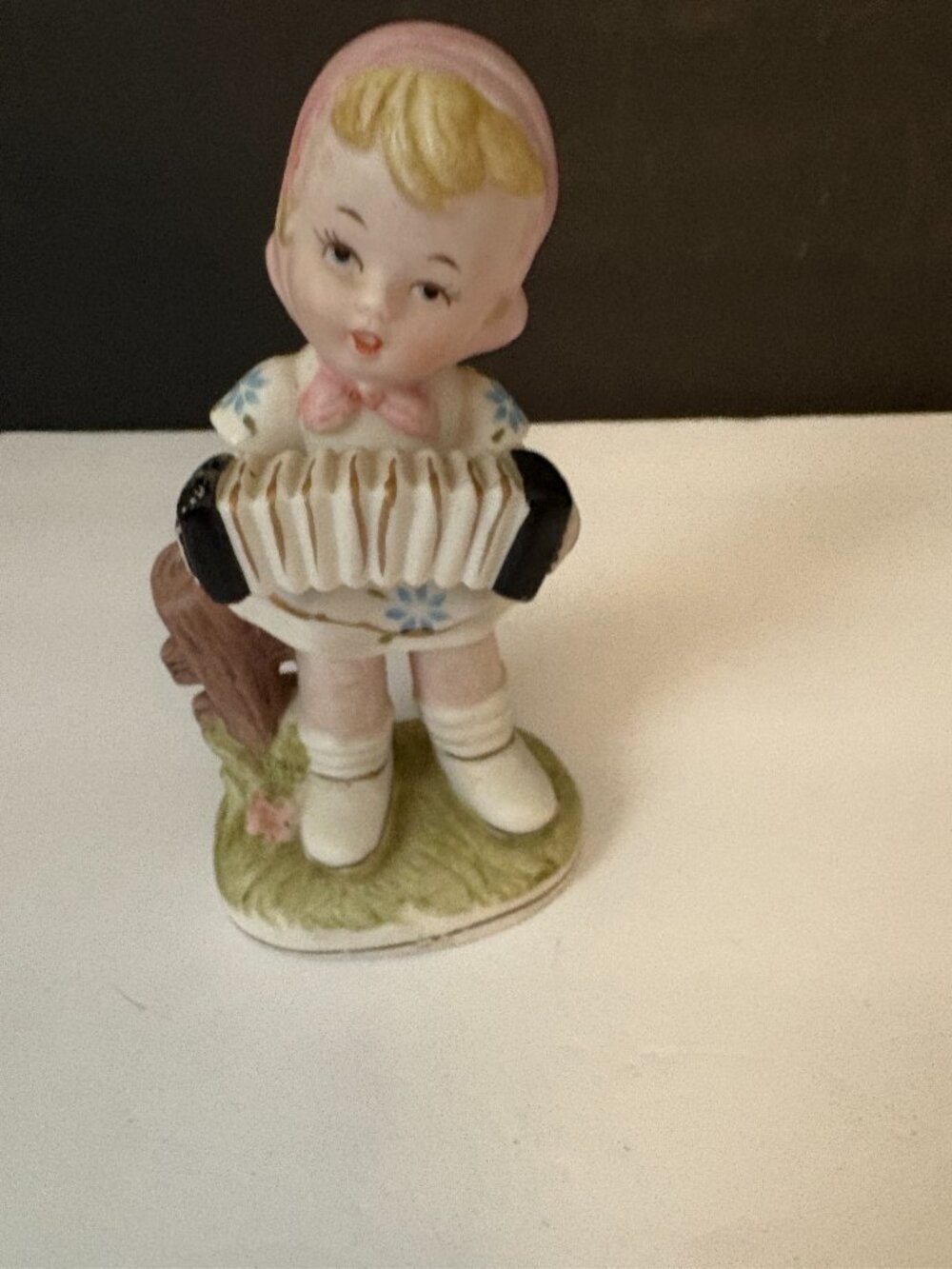 Vintage Girl w/Garmon Figurine